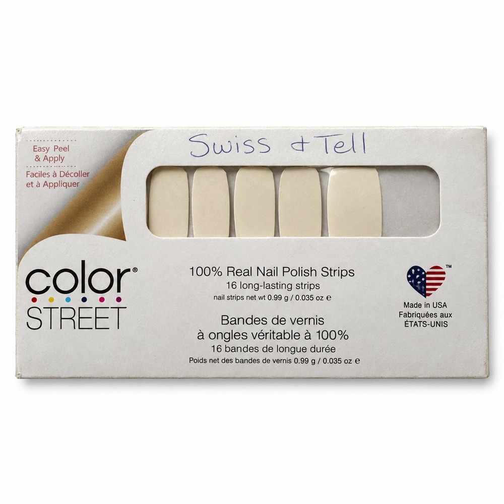 Color Street Swiss and Tell White Nail Polish Strips 16 Count New Sealed